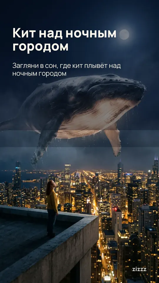 Кит над ночным городом